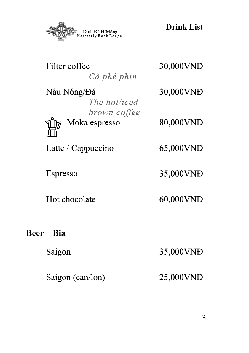 Menu đồ uống trang 3